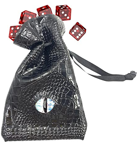 Tärningspåse | Dragsko i PU-läder för tärningar Dragon Eye Pattern,Tärningsficka Dragsko för tärningsnycklar Mynt Spelkort Domino Smycken Homraa