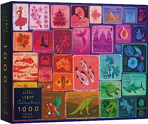 Elena Essex 1000 piece jigsaw puzzles for adults - Stamp Collection/jigsaw puzzle/jigsaw puzzles for adults 1000 / colourful rainbow gradient puzzle/jigsaw puzzles size 68x49cm
