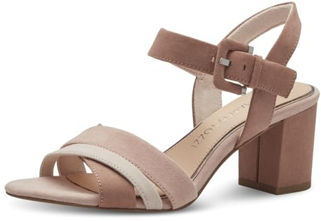 MARCO TOZZI Damen Sandalen mit Absatz Elegant Vegan, Rosa (Nude comb), 40 EU