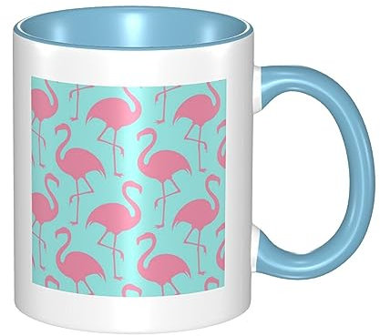 RFSHOP Tazza da caffè in ceramica, con fenicottero rosa, tazza da viaggio, tazze da tè personalizzate, tazza da latte, per ufficio e casa