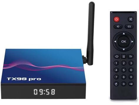 CHROX Boîtier TV Android 12.0, TX98 Pro Smart TV Box 4 Go De RAM 64 Go ROM H618 CPU Dual-WiFi 2,4G/5G Ethernet 100M LAN Bluetooth 4.2 avec Décodeur 4K/6K/3D/USB 3.0,2gb+16gb