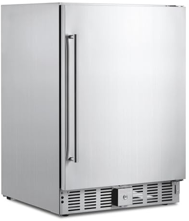 Garvee Beverage Fridge 24 Inch, Stainless Steel Under Counter Beverage Refrigerator 180 Capacity Freestanding Beer Drink Soda Cooler Fridges for Indoor Kitchen, Apart, Office, Home, Supermarket