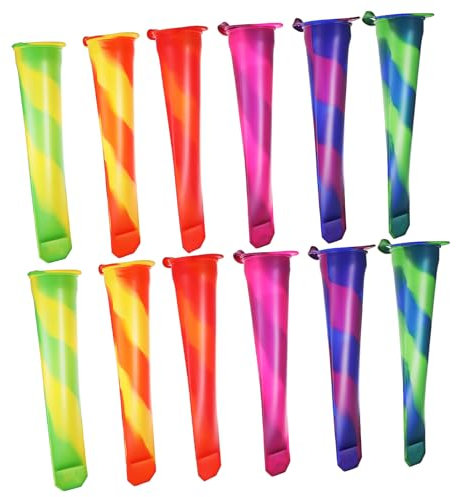 Alipis 12piezas Moldes Para Paletas De Helado Múltiples Compartimentos Silicona Fácil De Usar Reutilizables