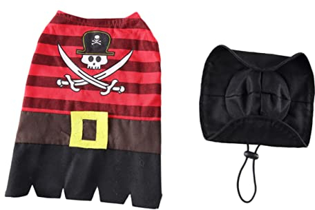ORFOFE Pet Pirate Suit Halloween Funny Dog Clothes Transfiguration Costume Pet Pirate Suit Dog Outfit