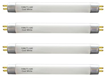 6 Inch F4T5/CW Fluorescent Tube,T5 4W Cool White Under Cabinet Bulb,Compatible for GE,Eiko 15501, Sylvania 20416,Sunlite 05040, Rayovac,Coleman Lantern Bulb,G5 Bi-Pin Base,4100K(4PACK)