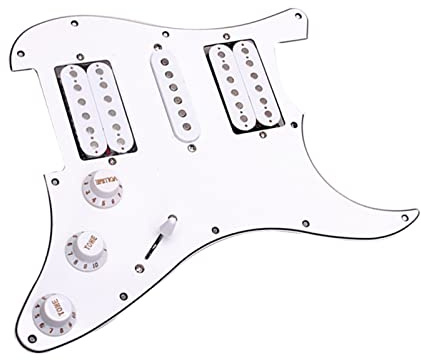 Weiß Geladene Vorverdrahtete 3ply 11 Schrauben HSH. Humbuckers Pickup Für Gitarre Ersatzteile Geladenes Schlagbrett