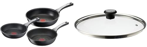 Tefal Unlimited On - 20/24/28 cm con revestimiento muy resistente, Thermo-Signal, Thermo-Fusion & 28097712 Tapa de Vidrio Compatible, Salida de Vapor, 28 cm - Transparente