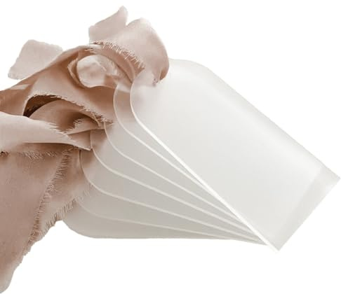 Malloy 70 Stück Leere Hochzeits-Tischkarten Aus Mattiertem Acryl, Transparenter Bogen, Geschenkanhänger, Namensschild, Sitzplan, DIY-Platzmarkierung für