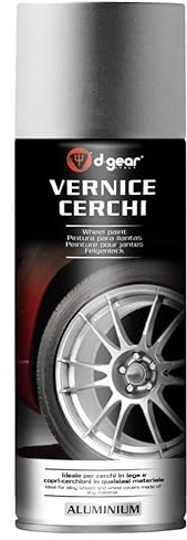 D-GEAR Vernice Spray per Cerchi in Lega e Ferro, Finitura Lucida - Alta Copertura, Rapida Asciugatura e Resistente ad Alcool e Benzina, 400 ml