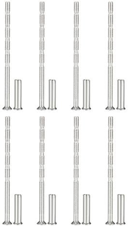 PATIKIL Cabinet Handle Screws M3x60,8Pcs Break Away Screws | Drawer Pull Screw,Phillips Drive Flat Countersunk Head Bolts,with Sleeve,for Door Handle Lever
