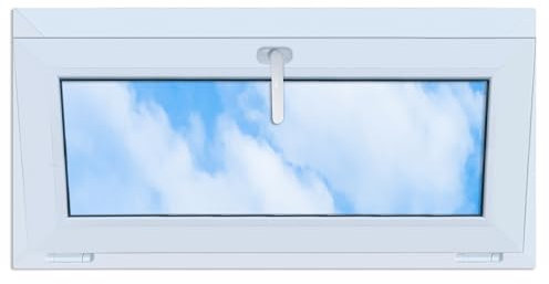 LORAC | Kunststofffenster weiß 1000x500mm, 100x50cm, kippbar, Standard-Fenster mit 2-fach Verglasung, energiesparend, Kellerfenster mit CE-Zertifikat, ideal für Wohnräume und Keller