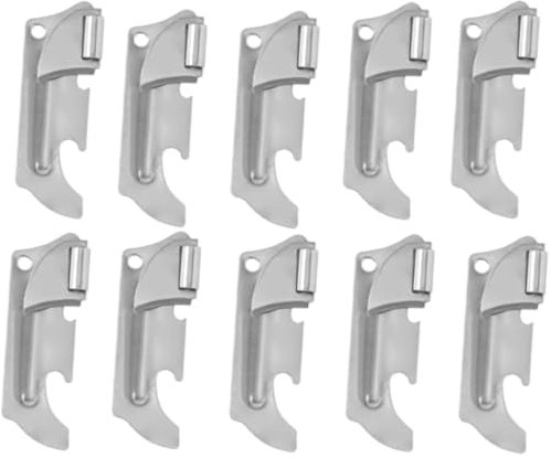 Abrelatas de acero inoxidable de mano, abrelatas de corte seguro para cervezas, latas y bebidas, abrelatas para acampar y viajar, herramienta de cocina, abrelatas manuales (10 unidades)