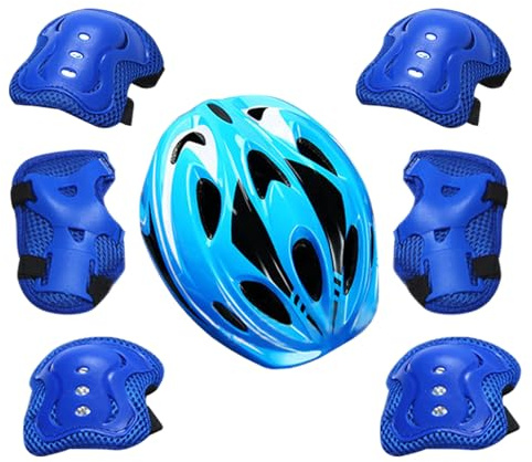 Ensemble De Casques pour | Protège-Poignets Genoux Coudes Casque Patinage,Équipement de Sécurité Sportif pour Roller Patinage Cyclisme et Trottinette