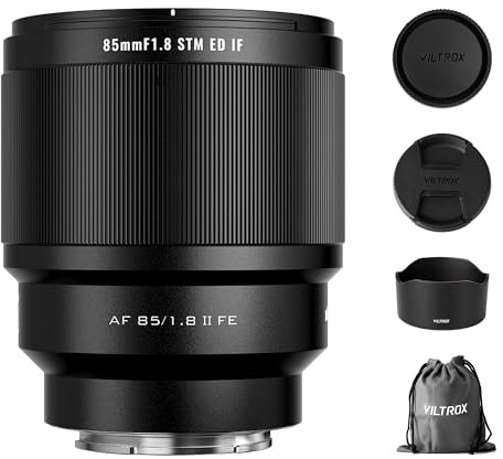 VILTROX AF 85mm F1.8 FE Objectif Plein Format pour Monture Sony E, 85mm f/1.8 Objectif Portrait à focale Fixe autofocus Compatible avec Sony a7RIV a9 a7RII a7III a7C FX3 ZVE1 A1 a6600 a6700 a6400
