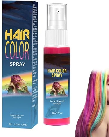 Temporary Hair Colour Spray, Black Hair Spray Temporary, Washable Single Use Hairs Dye Mist for Children and Adults, Instant Styling Cosplay, Christmas, and Similar Occasions, Easy Wash Out (Pink)