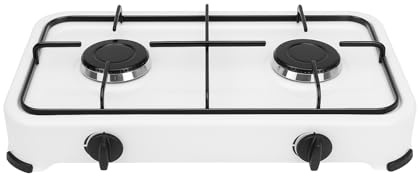 Cocina de Gas Portátil de 2 Fuegos – Doble Quemador de Alta Potencia para Camping, Jardín o Exterior | Fácil de Limpiar | Ideal para Acampadas, Picnic y Autocaravana