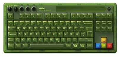 8Bitdo Retro 87 Mechanical Keyboard with RGB Backlight, Bluetooth/2.4G/USB-C Hot Swappable Wireless Gaming Keyboard for Windows and Android - Xbox Edition - QWERTZ German ISO Layout