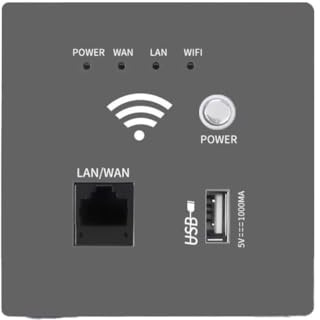 Ujjdwiurgh 300Mbps 2.4Ghz WIFI Router Wireless WiFi Socket RJ45 AP Relay Smart USB Socket Panel Embedded Wall WIFI Router C