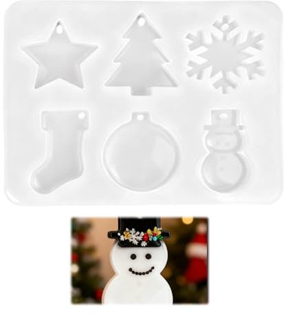 EuAcesry Stampi natalizi in silicone per cioccolatini con albero di Natale, fiocchi di neve e stelle, per cuocere, cubetti di ghiaccio, fai da te e come regalo per feste di Natale e Capodanno