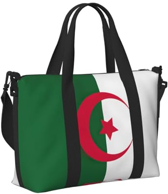 Sac à main de voyage léger et pliable avec imprimé drapeau de l'Algérie pour femmes et hommes pour week-end, gym, vacances