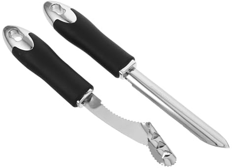 ARTSEWPLY Descorazonador de Jalapeños 2 Piezas Acero Inoxidable, Extractor de Núcleos Cabezal Acanalado y Borde Dentado, Herramienta para Frutas y Verduras, Adecuado para Cocina y Ají