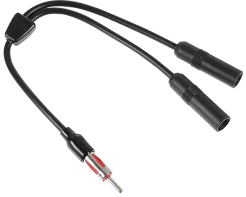 Cabilock Câble Adaptateur Antenne Automobile 1 Mâle vers 2 Femelles, Répartiteur Signal Stable, Câble D'extension Auto Compatible Autoradio, Accessoires Auto pour Connexion Antenne Voiture