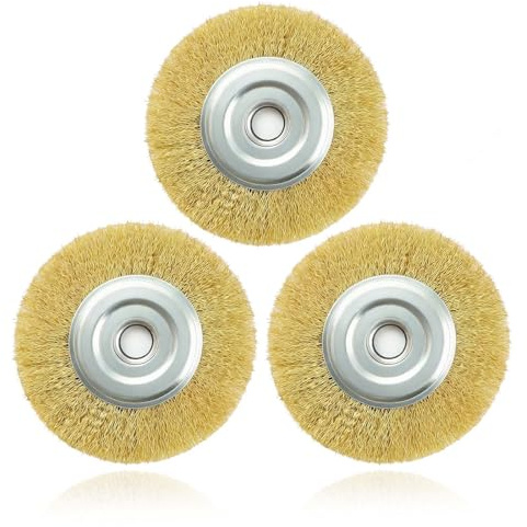 3Pcs Wire Brush RAC814 Replacement for Ryobi Patio Cleaner RY18PCA-0 OPC1800 OPC1815 EFB 400/401, Steel Wire Wheel Brush with Arbor Hole for Rust Joint Debris Cleaning (115mm*16mm*10mm)
