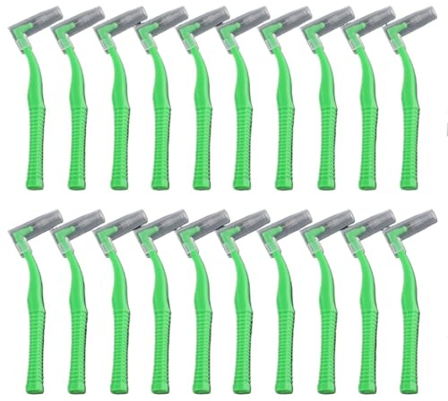 20 st L-form push-pull interdentalborste ortodontisk tandpetare tänder blekande tandborste munhygien vård för rengöring av mellanrum mellan tänderna (grön (0,8 mm)