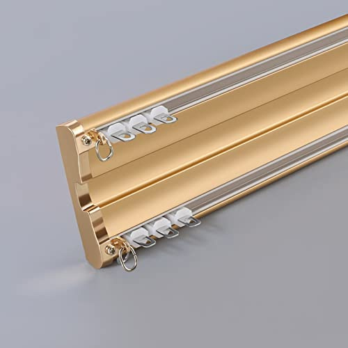 Slitstark dubbelskena gardinstång takmonterad aluminiumgardinstång för rumsavdelare (1–3 m) – färg F 2 längd 100 cm