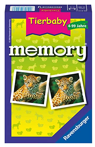 Ravensburger 23013 - Tierbaby Memory, der Spieleklassiker für Tierfans, Merkspiel für 2-8 Spieler ab 4 Jahren
