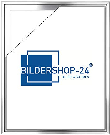 Bildershop-24 Schattenfugenrahmen mit Schattenfuge Lemgo Rahmen für Keilrahmenbilder und Leinwände 50 X 70cm Silber poliert