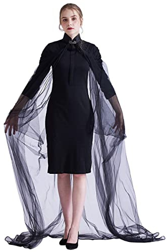 GRACEART Lady's Mesh Cape Fairy Elf Wedding Dress Elven Queen Princess Collared Cloak Medieval Costume