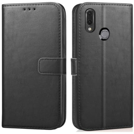 AMAZE!UK For Samsung A10s Case Leather Flip Wallet Phone Case Cover For Galaxy a10s Magnetic Stand Cover Black