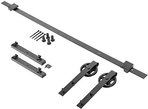 SOTECH Ferramenta per porte scorrevoli LOFT 2 m nero con binario a rulli Ø 120 mm incl. serranda a chiusura morbida Sistema per porte scorrevoli con fermo di sicurezza