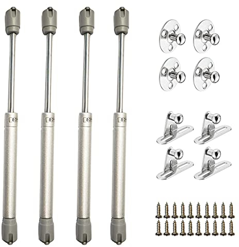 ZFYQ Pistones a Gas, 4pcs Hidráulico Muebles Cocina Amortiguador Puertas Elevables 80N / 8kg Bisagras Resortes Armario con Tornillos