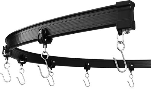 KXLife Black Flexible Ceiling Track (12 ft) - Curved Curtain Rails, Room Divider, Ceiling Mount System