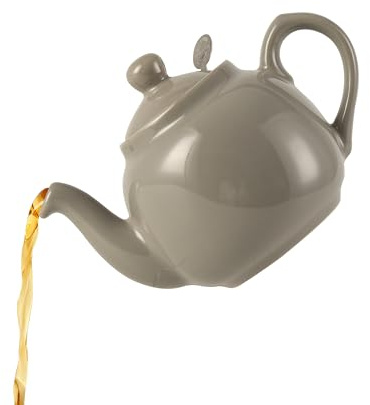 London Pottery Farmhouse Teiera con infusore, ceramica, grigio, 2 tazze (600 ml)