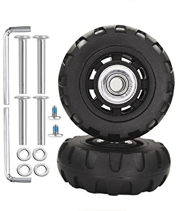 Kofferrollen Ersatzrollen 75 * 24mm 8mm Zenter Lager ID Gummi Rollen Räder 1Paar Mute Gepäck Koffer Ersatz Wheels