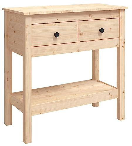 vidaXL Tavolo Consolle 75x35x75 cm in Legno Massello di Pino
