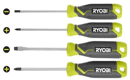 RYOBI 4 PC. Screwdriver Set (Flat Head)