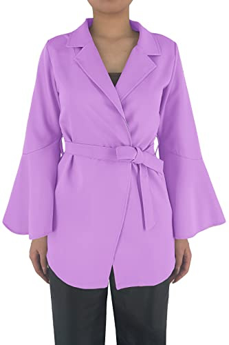 JOPHY & CO. Chaqueta de mujer de manga larga con cinturón (cód. 6966), Lila., M