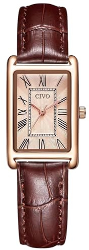 CIVO Damklocka liten elegant klassisk vattentät analog kvarts armbandsklocka - retrodesignklockor present till dam flicka, A1 – brun 2, Standard, armband