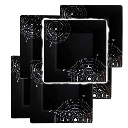 Lombok - Piatto piano in melamina, quadrato, 25 cm, set da 6 pezzi
