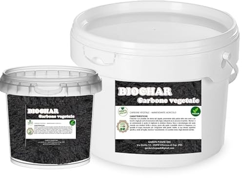 Carbone vegetale ammendante agricolo, fertilizzante indicato per le colture intensive, l’orticoltura e le piante d’appartamento (1,5 Litri)