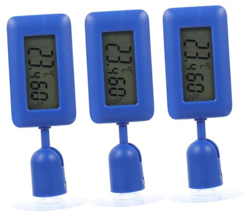 FOMIYES 3st Reptilien-hygrometer Thermometer Reptilienterrarium Zubehör Für Fischaquarien Blaue Haarperücke Für Hunde Digitales Reptil Saugnapf Aus Glas Mini Rotieren Wassertank Gecko Abs