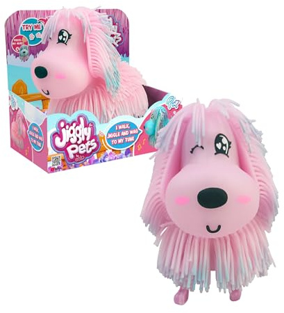 Jiggly Pets - Pup Rosa, Perrito Que Camina, Baila, se Agita al Ritmo de Música, Incluye Expresiones Faciales, Efectos de Sonido, Pelo Suave, Elástico, Niños de 4 años+, Famosa (JGG03100)