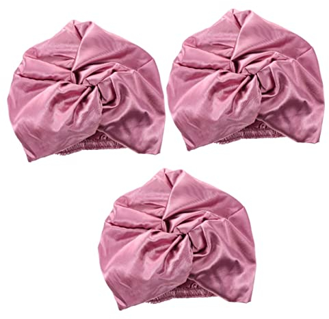 Healeved 3 Stück Elastische Breite Schlafmütze Imitationsseidenhaube Für Damen Mütze Für Lockiges Haar Dekorativ Für Den Täglichen Gebrauch