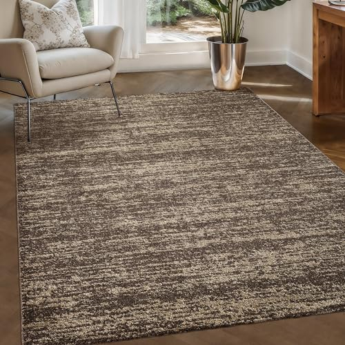 SANAT Oslo Alfombra de Salón - Alfombra de Diseño Moderno Adecuado para Salón, Pasillo, Comedor, Dormitorio, Cocina y Habitación Infantil - Marrón Tamaño: 120x170cm