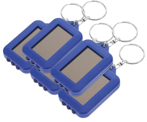 OHPHCALL 5pcs Solar Charging Flashlight Keychain Mini Led Light Camping Outdoor Emergency Key Chain Flashlight