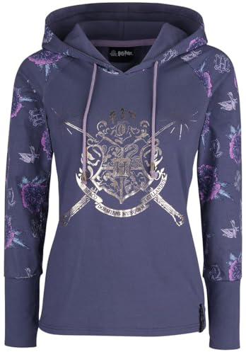 Harry Potter Escudo de Hogwarts Mujer Sudadera con Capucha Lila XXL